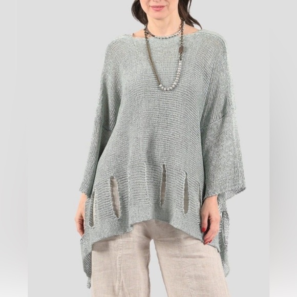 B&K Moda Holy Moly Lagenlook slouchy knit sweater OSFM - Picture 2 of 5